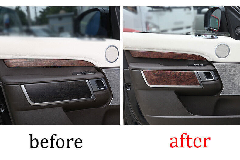 for Land Rover Discovery 5 17-2020 Wood Grain Interior Door Panel Cover Trim 4X