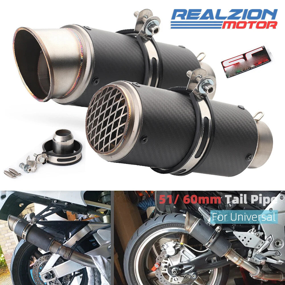 51mm 60mm Exhaust Tail Pipe Muffler Link Pipe Tailpipe DB Killer Universal 38mm
