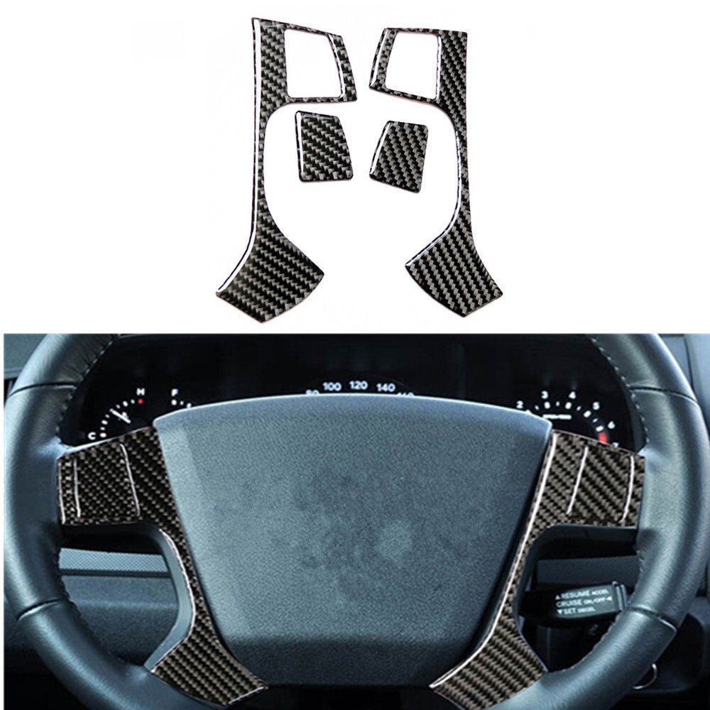 4pcs Carbon Fiber Steering Wheel Button Cover Trim for Dodge Journey 2009-2010
