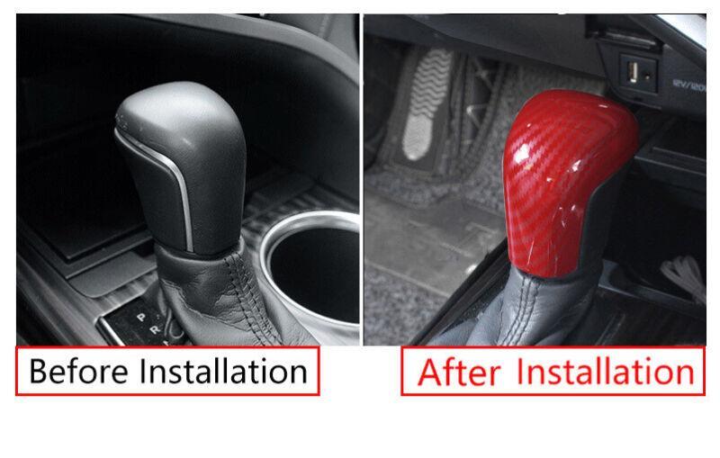 for Toyota for Camry 2018-2022 Red Carbon Fiber Gear Shift Knob Shifter Lever Trim