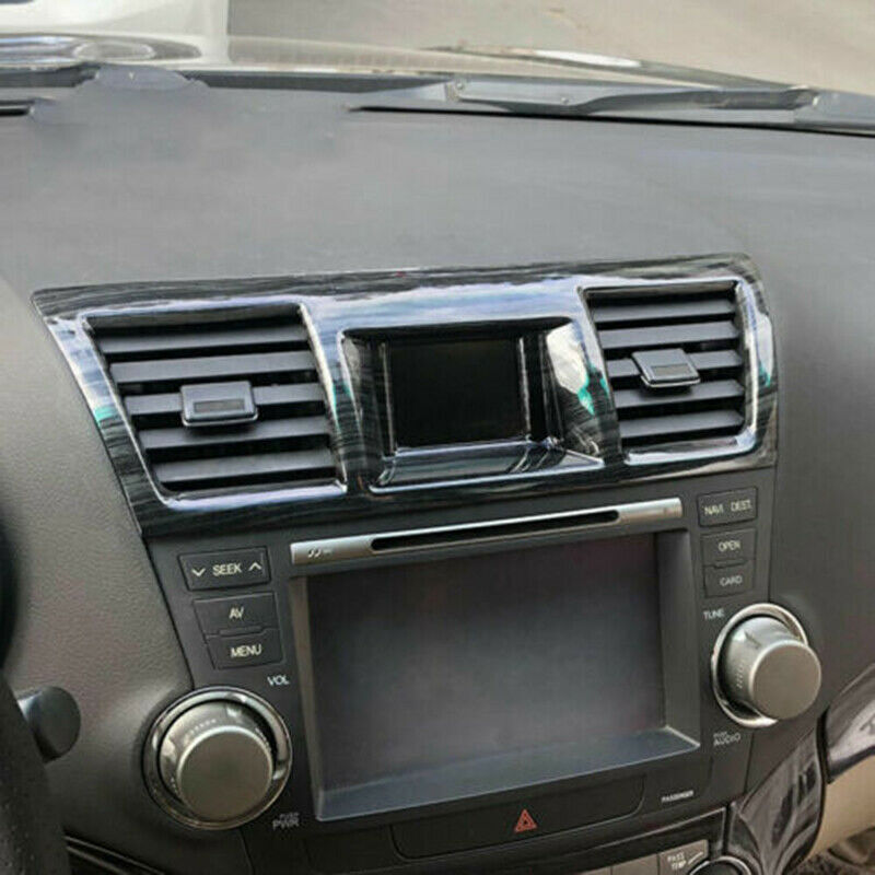for Toyota Highlander 2008-13 Black Wood Grain Middle Air Outlet Vent Cover Trim