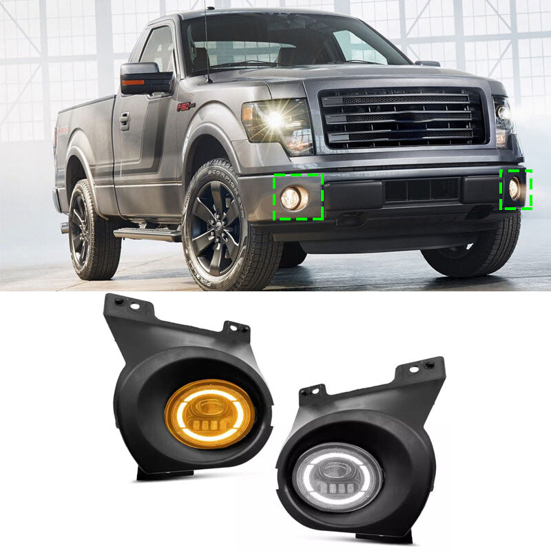Suitable for 2011, 2012, 2013-2014 for Ford F-150 LED fog lights, bumper lights, driving lights + wiring.