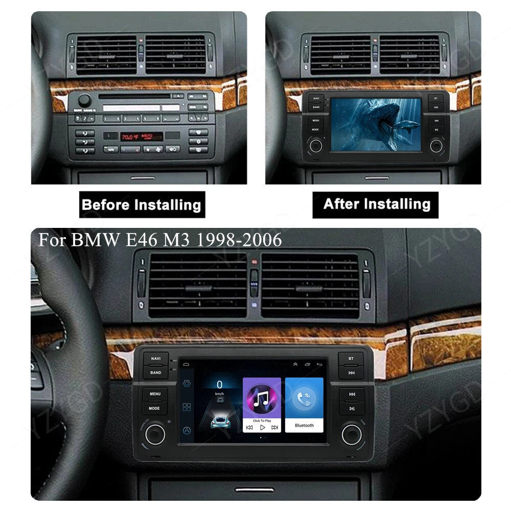 for BMW E46 M3 318/320/325/330/335 7Android CarPlay Car Stereo Radio GPS NAVI