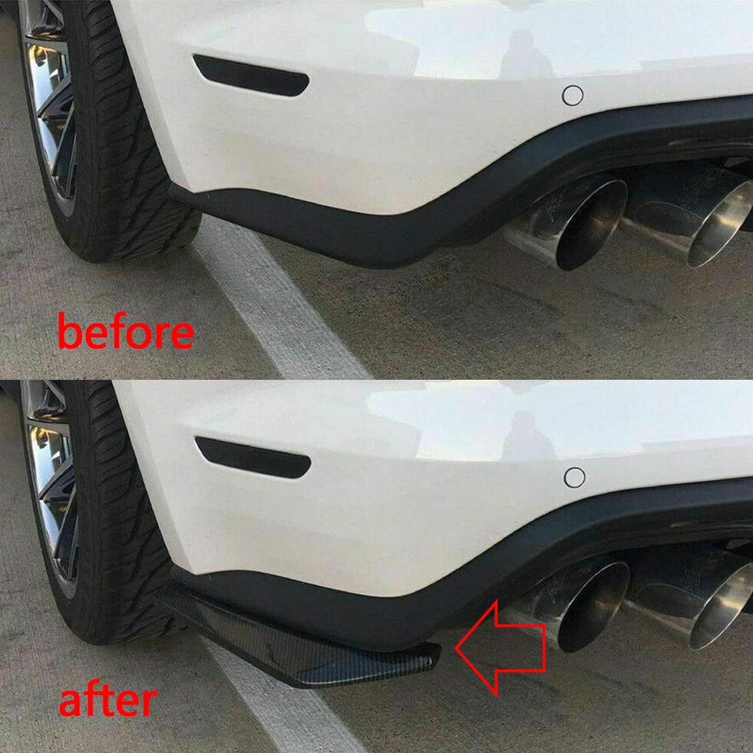 2pcs Fits  for ford  Accessories Rear Bumper Lip Diffuser Splitter Canard Protectors