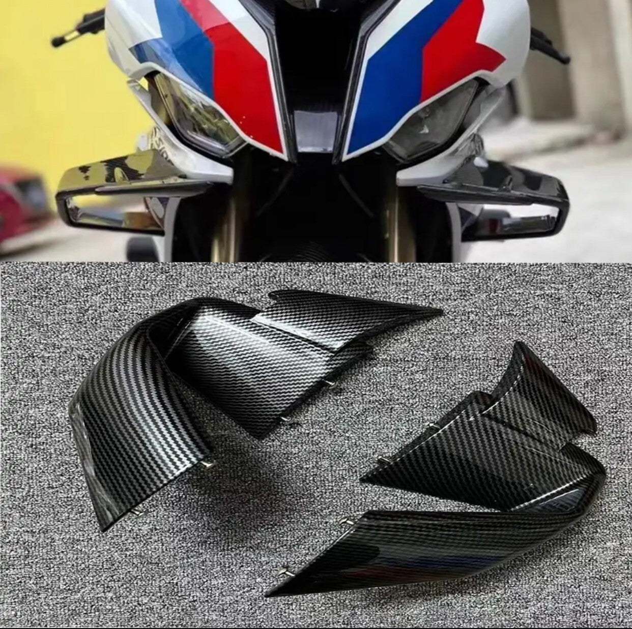 for BMW S1000RR M1000RR 2019-2022 Front Spoiler Wind Winglets Aerodynamic Wing Kit