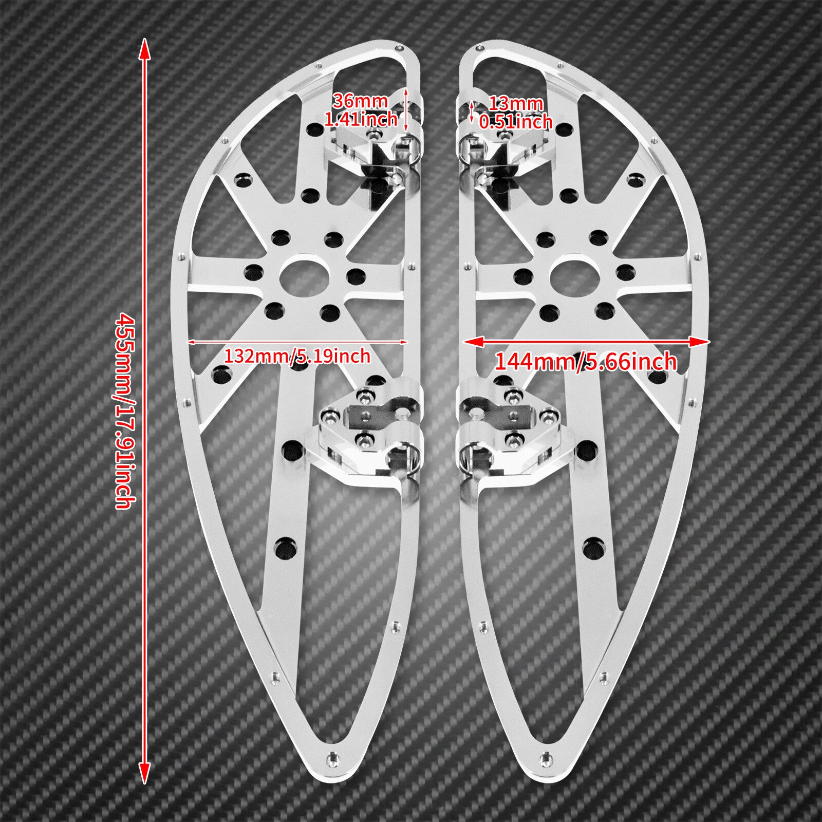Chrome CNC Hollow Driver Floorboards Foot Peg Fit for Harley Touring 2022 Dyna