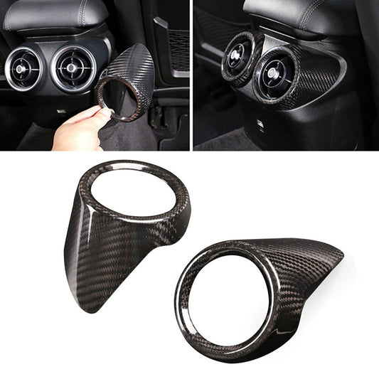 Real Carbon Fiber Rear Air Vent Outlet Ring Trim for Alfa Romeo Giulia 2017-2021