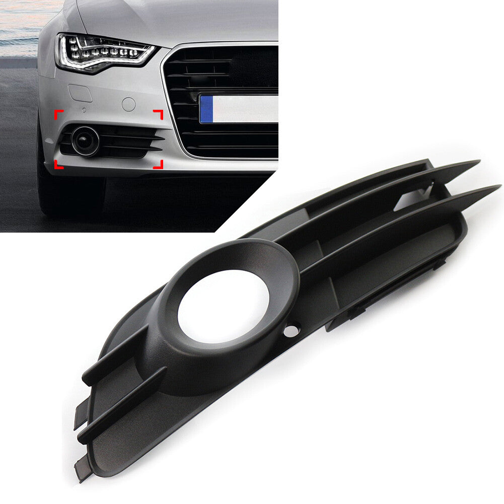 Front Bumper Fog Light Grille Grill Right Side Fit for Audi A6 C7 12-15 Black ABS