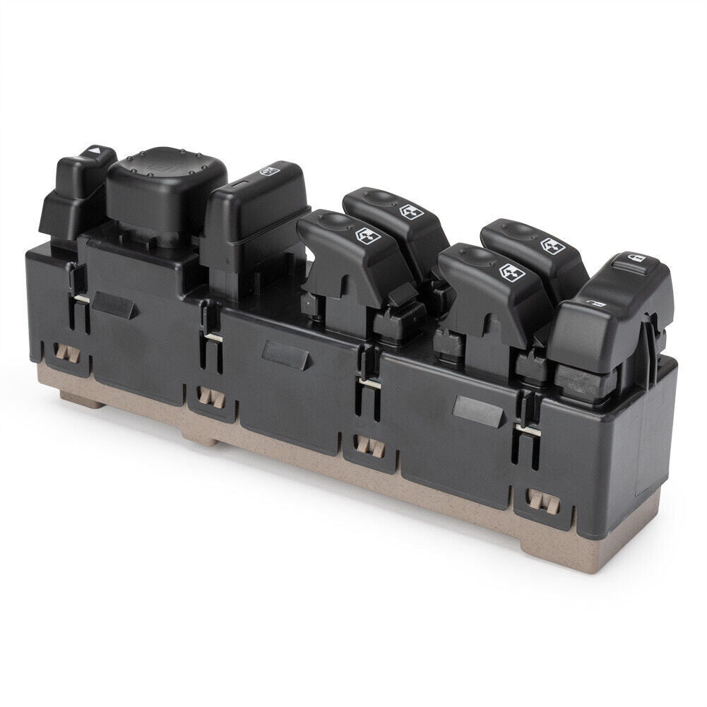 The left-side power window switch is suitable for Chevrolet Silverado 1500, 2500, and 3500 models manufactured in the on June 2003.