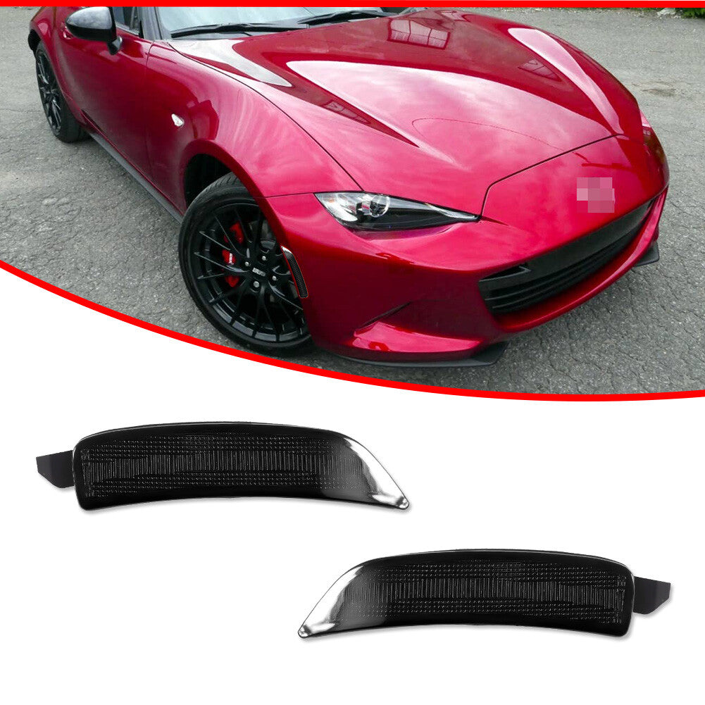 2-Piece Smoke Front Marker Light Housing Kit for Mazda MX-5 Miata 2016-2022