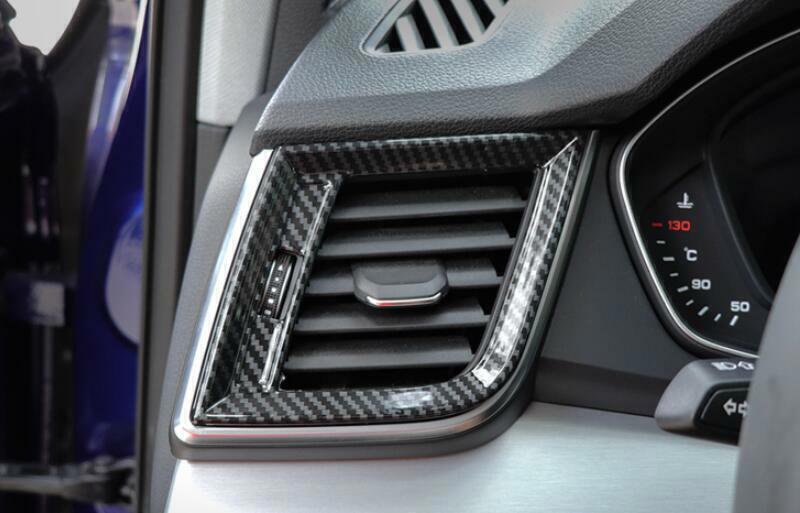 for Audi Q5 2018-2024 ABS Carbon Fiber Console LR Air Outlet Vent Frame Trim 2P