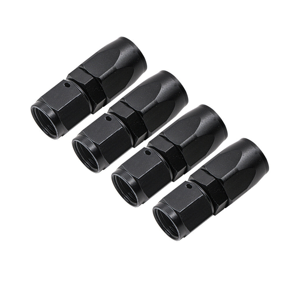 4Pcs Universal Straight AN6-0¡ã Swivel Hose End Fitting Adapter Black For Fuel