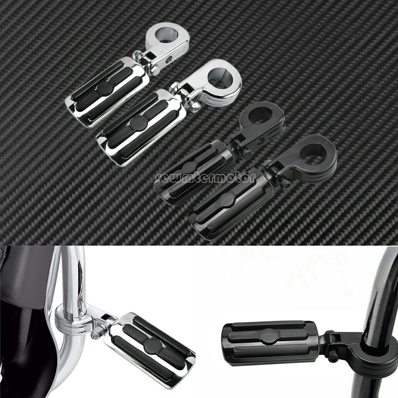 1 to 1 1/4 Highway Foot Pegs Footrest Engine Guard Clamp Mount Fit for Harley