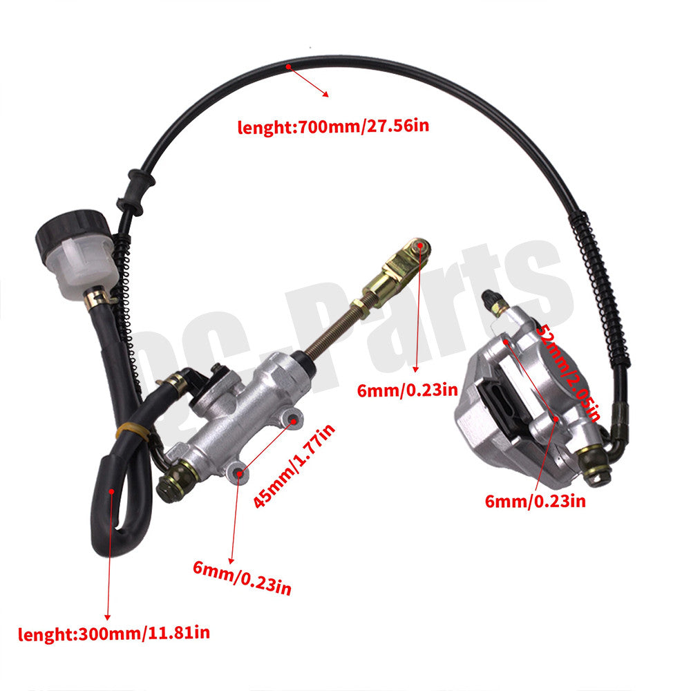 Hydraulic Rear Disc Brake Caliper w/Master Cylinder Brake Pads Foot Brake Kits1X