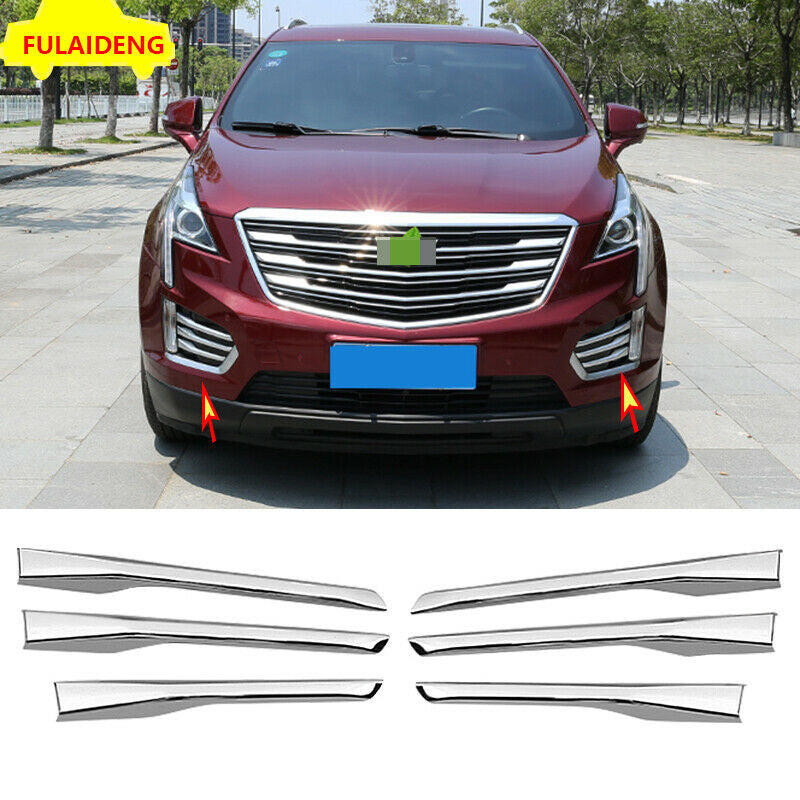 Chrome ABS For 2016-2022 for Cadillac XT5 Strips Trim Car Front Fog Light Lamp Cover