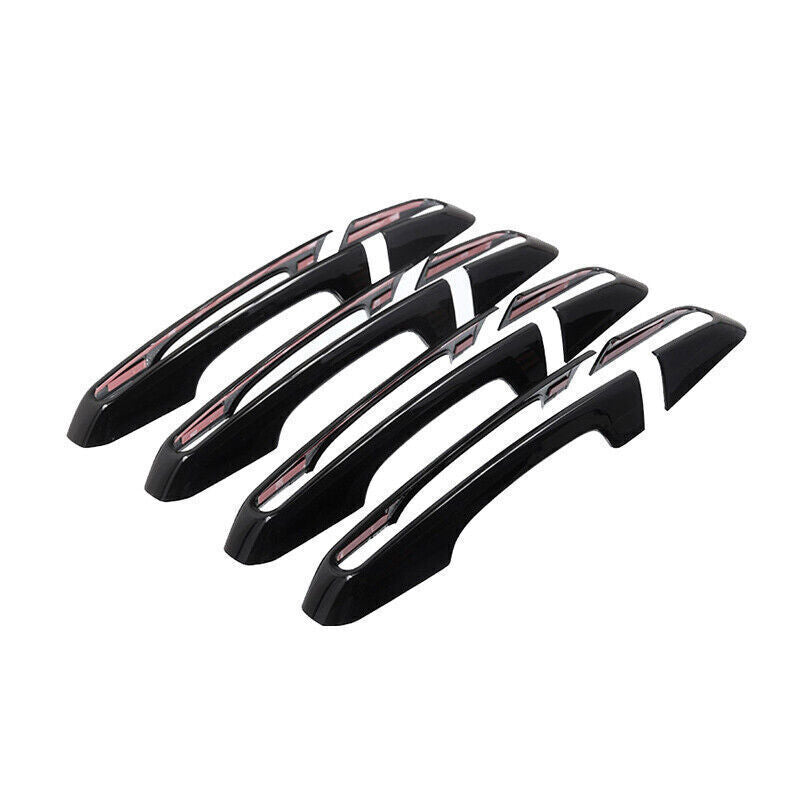 8X For Discovery Sport 2016-25 Gloss Black Exterior Side Door Handle Cover Trims