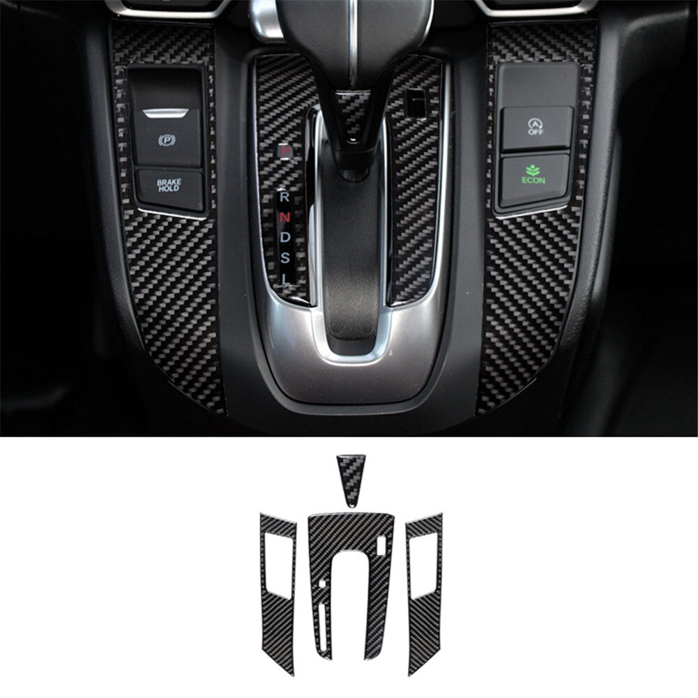 4Pcs Carbon Fiber Interior Gear Shift Panel Cover Trim for Honda CR-V 2017-2021
