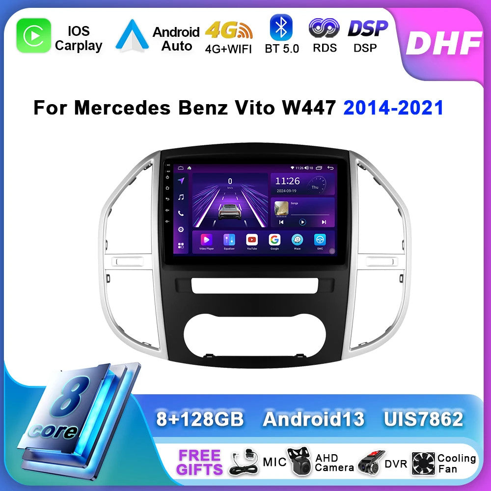 for Mercedes for Benz Vito W447 2014-2021 Stereo Car Radio CarPlay Screen GPS Player