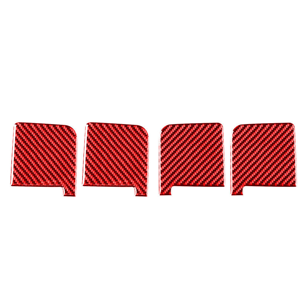 Inner Door Handle Bowl Cover Trim Fit for Toyota Tundra 2014-2021 Carbon Fiber Red