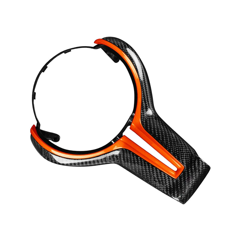 Fit For M series M2 F87 16-18 Orange Steering Wheel Trim Cover Real Carbon Fiber