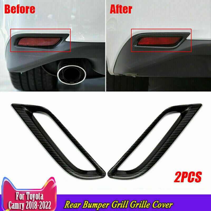 Carbon Look Rear Bumper Fog Light Lamp Cover for TOYOTA for CAMRY 2018-2023 L/LE/XLE