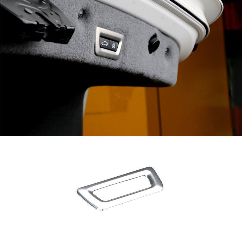 1PCS Tailgate Rear Door Switch Trim Silver Steel for BMW 3 4 Series GT 2013-2019