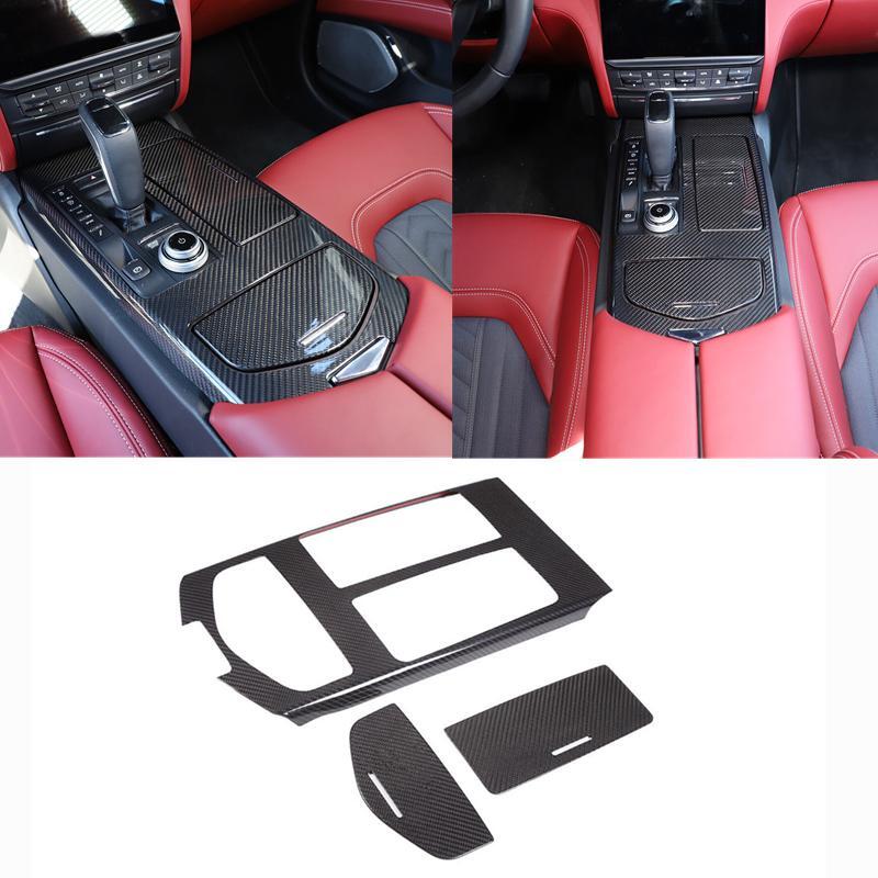 Carbon Fiber Center Gear Shift Panel Trim Cover for Maserati Ghibli 2014-2016