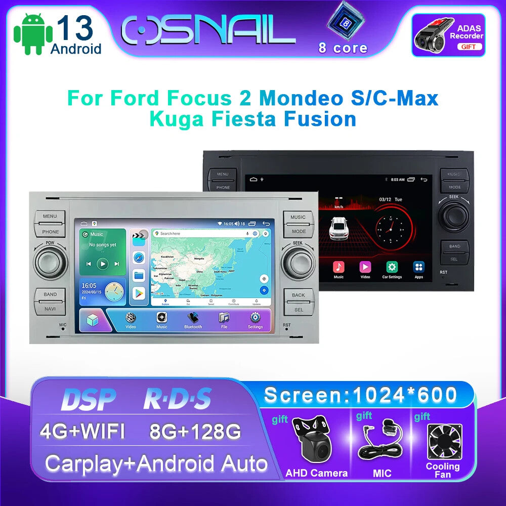 for Ford Focus Mondeo Fiesta Kuga C-Max S-Max Galaxy Multimedia Video GPS Player