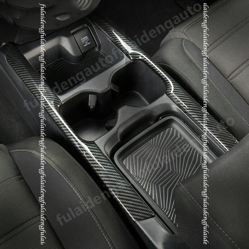 for Honda CR-V CRV 2017-2022 Carbon Fiber Console Water Cup Frame Cover Trim ABS