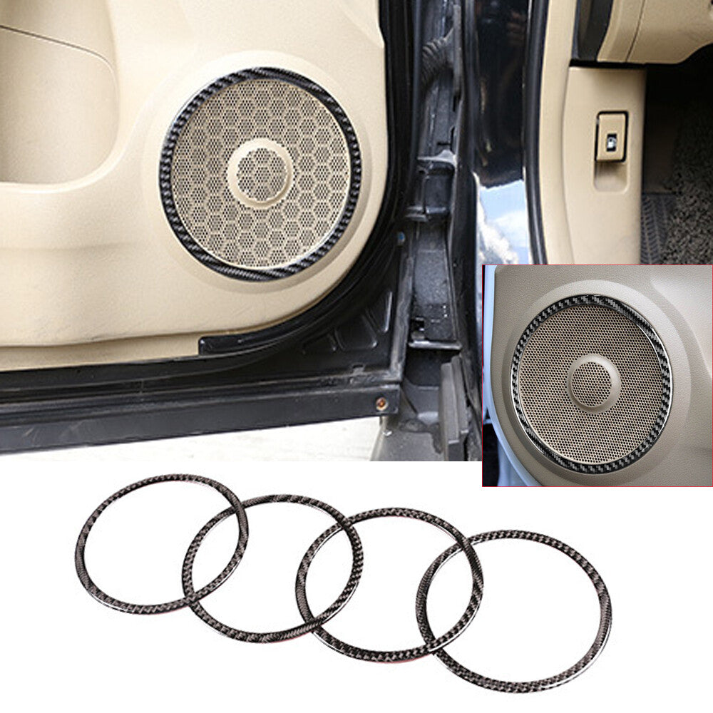 4¡ÁSoft Carbon Fiber Interior Door Speaker Ring Trim for Honda CR-V CRV 2007-2011