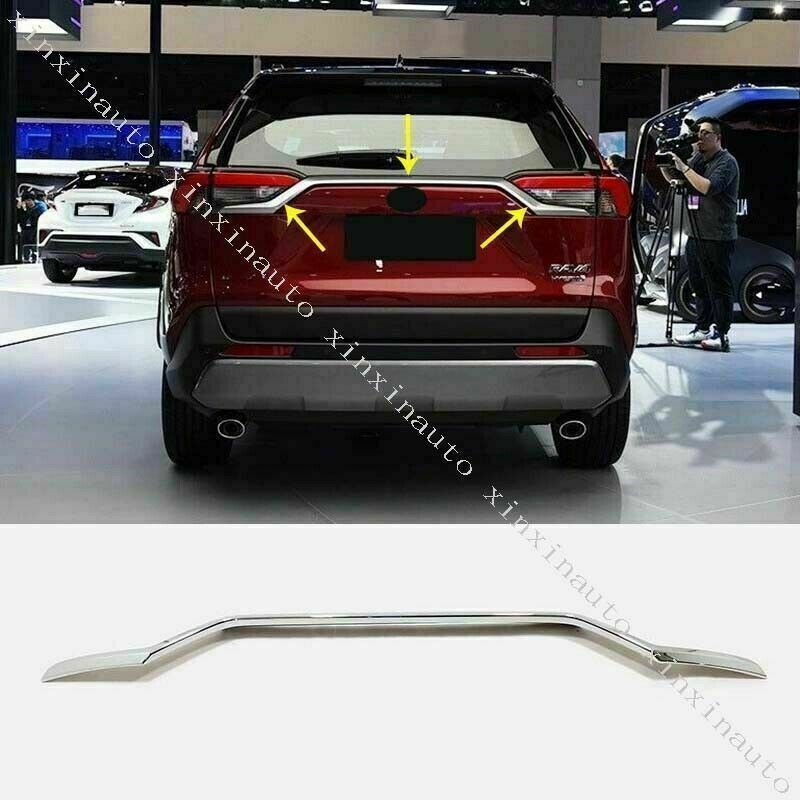 for Toyota RAV4 2019-24 triple chrome Rear Trunk Molding Trim Strip decor Cover