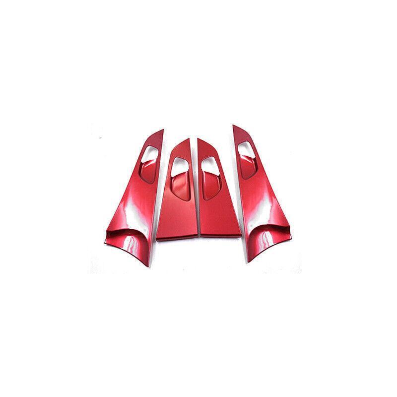 for Kia K3 Forte 2019-2023 Gloss Red Inner Door Handle Bowl Panel Cover Trim 4pc