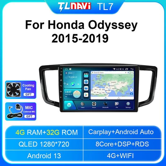 for Honda Odyssey 2015-2019 CarPlay Car Radio GPS Multimedia Video Player Screen