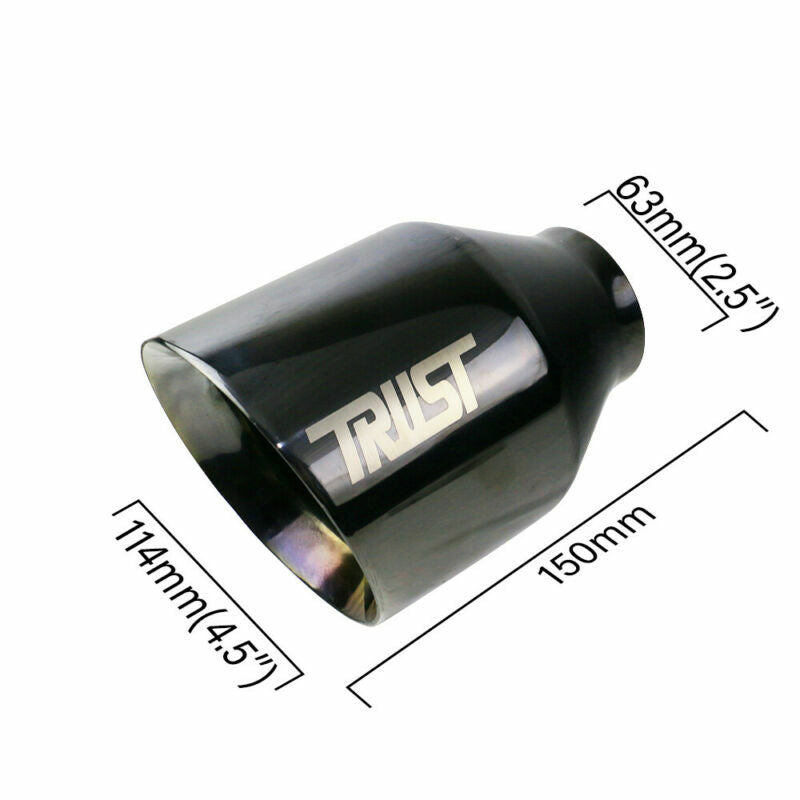 Universal 2.5'' ID 4.5'' OD Exhaust End Tips Muffler Black Tips Weld on Black