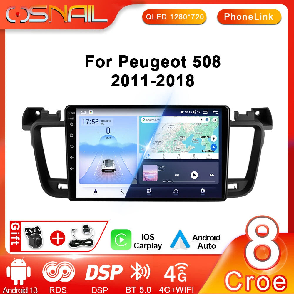 for Peugeot 508 508SW 2011-2018 Stereo Android Car Radio GPS Video Player Screen
