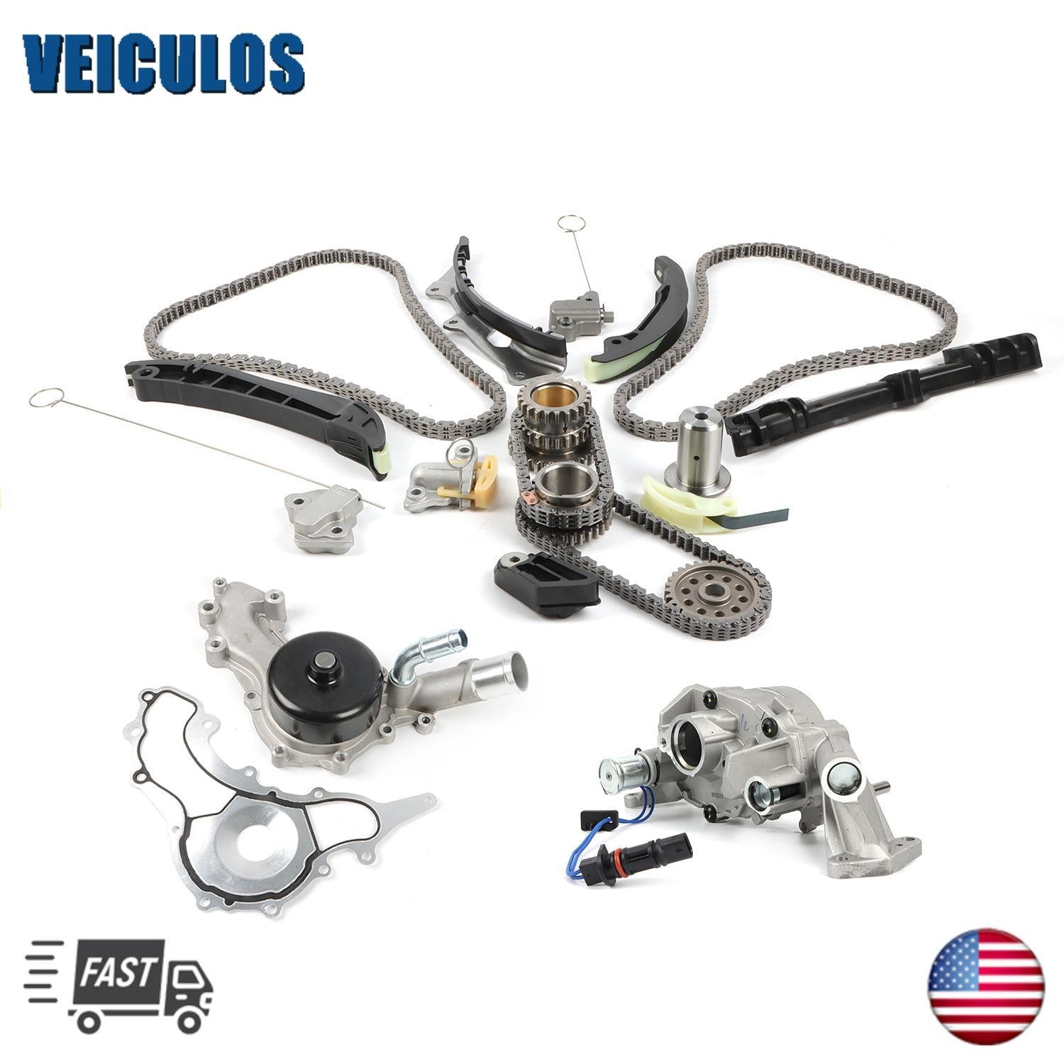 Timing Chain Kit Water Pump Oil Pump Fits 11-15 for Dodge for Challenger Charger 3.6L US
