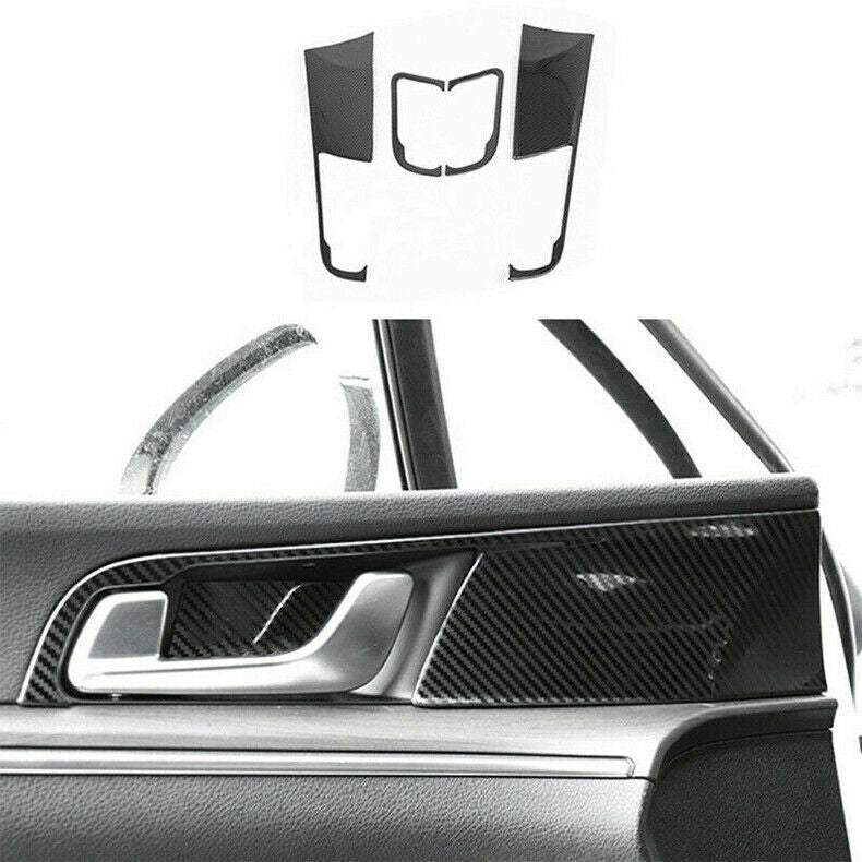for Kia K5 21-2024 Carbon Fiber Steel Inner Door Handle Bowl frame Cover Trim 4X