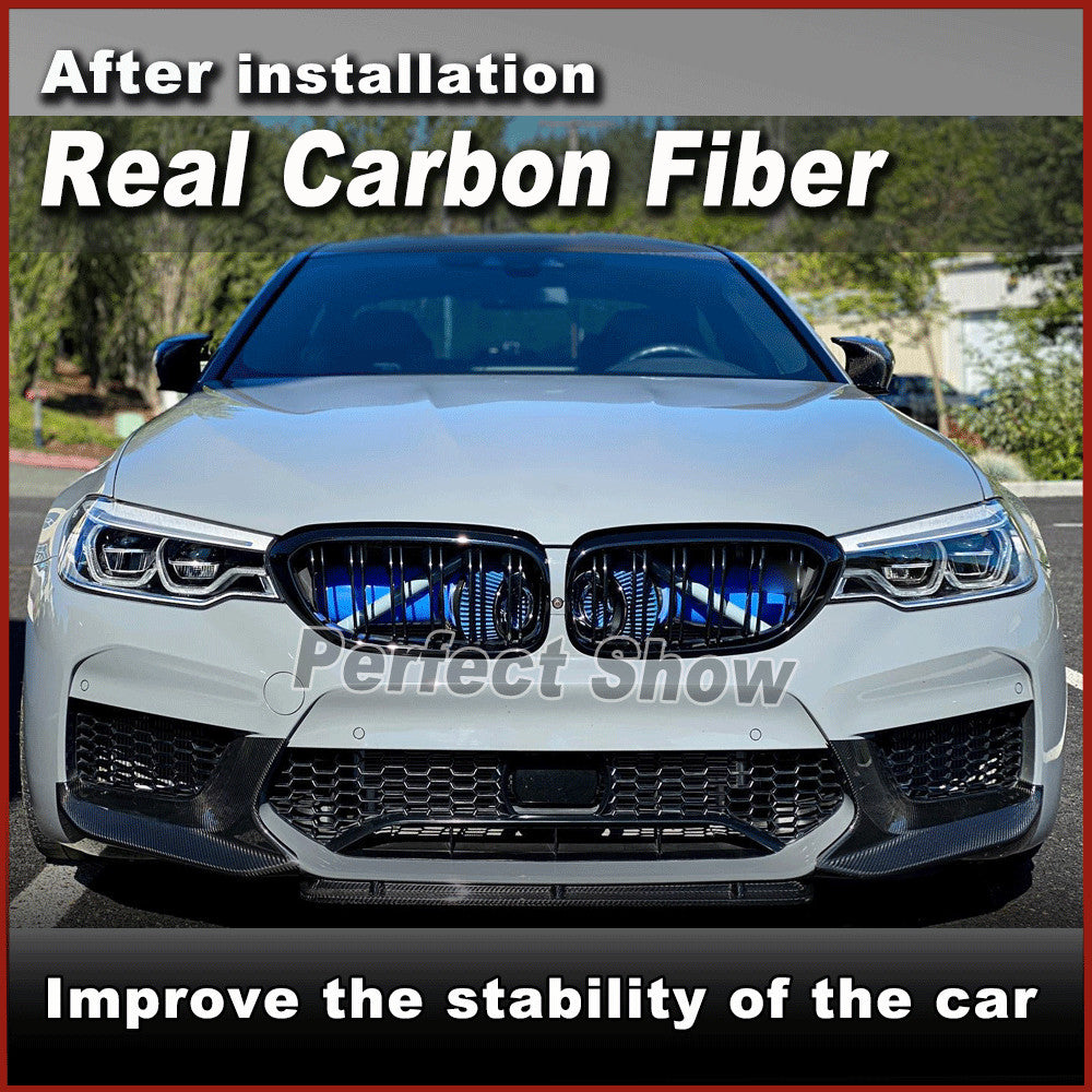 Fit for BMW F90 M5 Sedan 2018-20 Real Carbon Fiber Front Bumper Lip Chin Spoiler