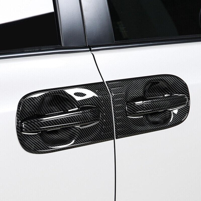 Carbon Fiber Exterior Side Door Bowl Cover Trim 8pcs for Toyota for Sienna 2011-2020