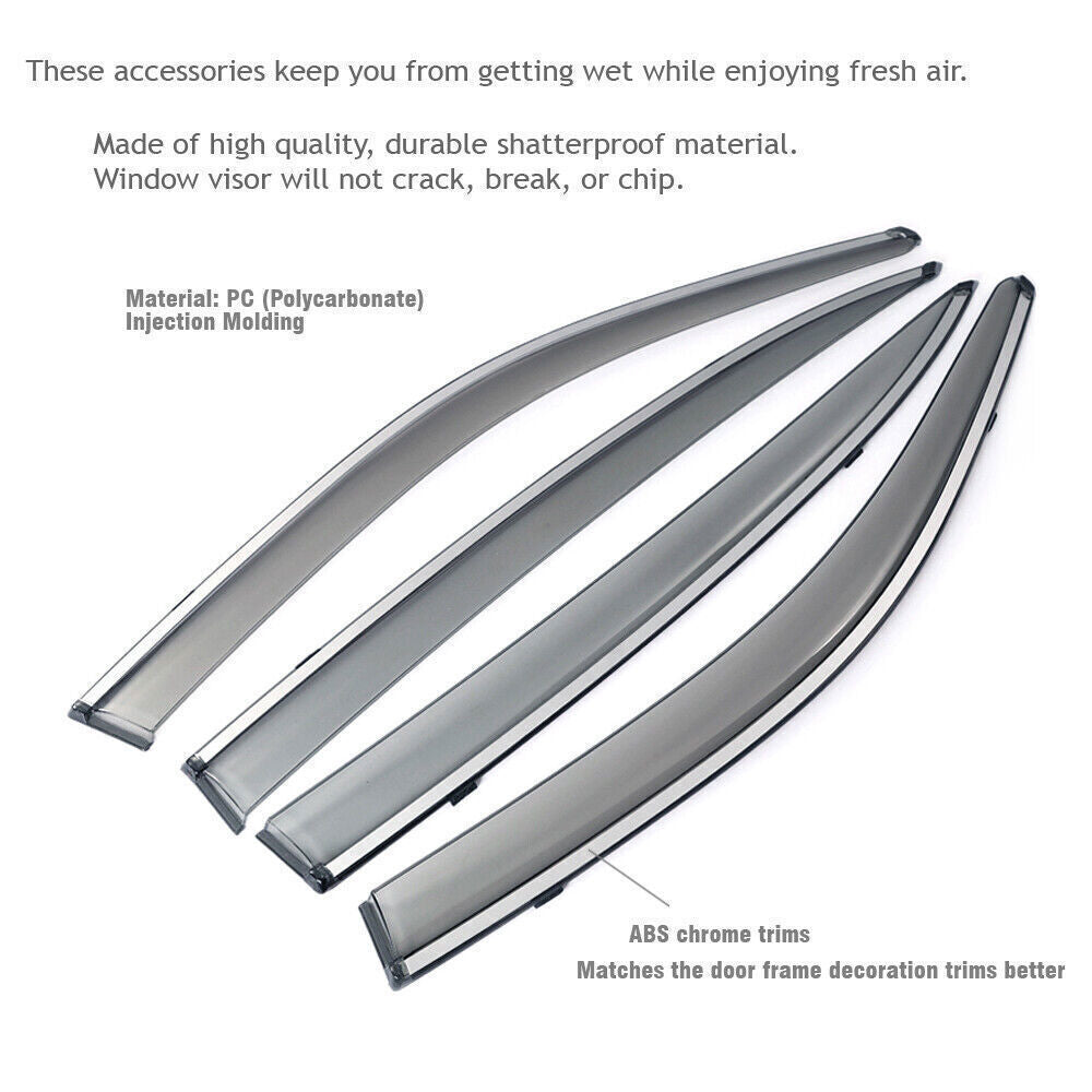 4X Sun Rain Guard Window Visor Vent Wind Deflector for 20-25 for Cadillac CT5 Sedan