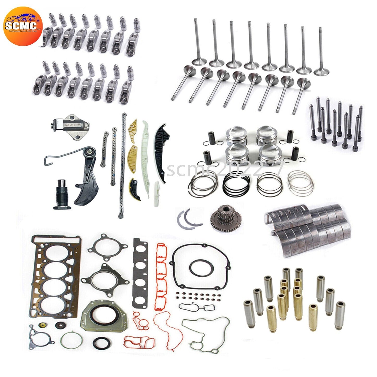 Engine Timing Chain with Piston Valve Overhaul Kit for VW CC for AUDI A4 A5 TT CDAA