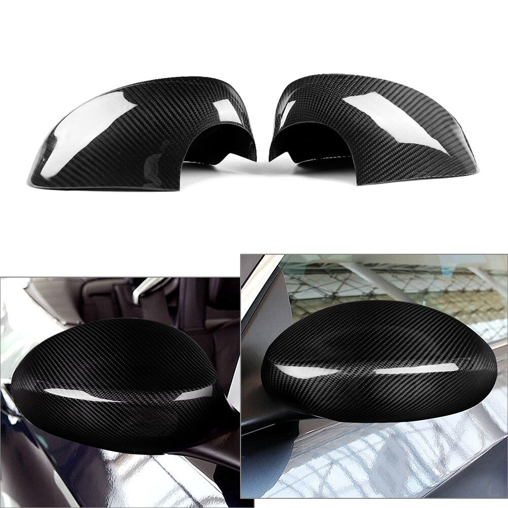 Real Carbon Fiber Add-On Side Mirror Cover Caps Fit 2007-09 for BMW E92 E93