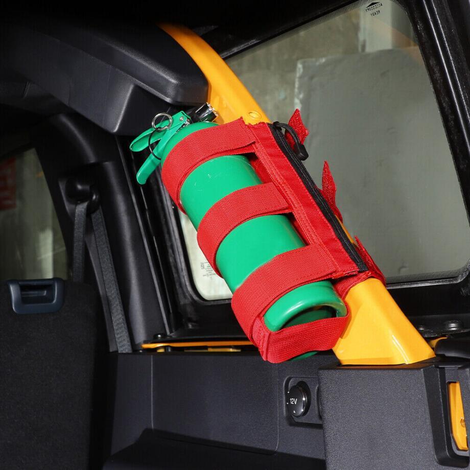 For 2021-2024  for ford  Bronco Red Adjustable Roll Bar Fire Extinguisher Mount Holder