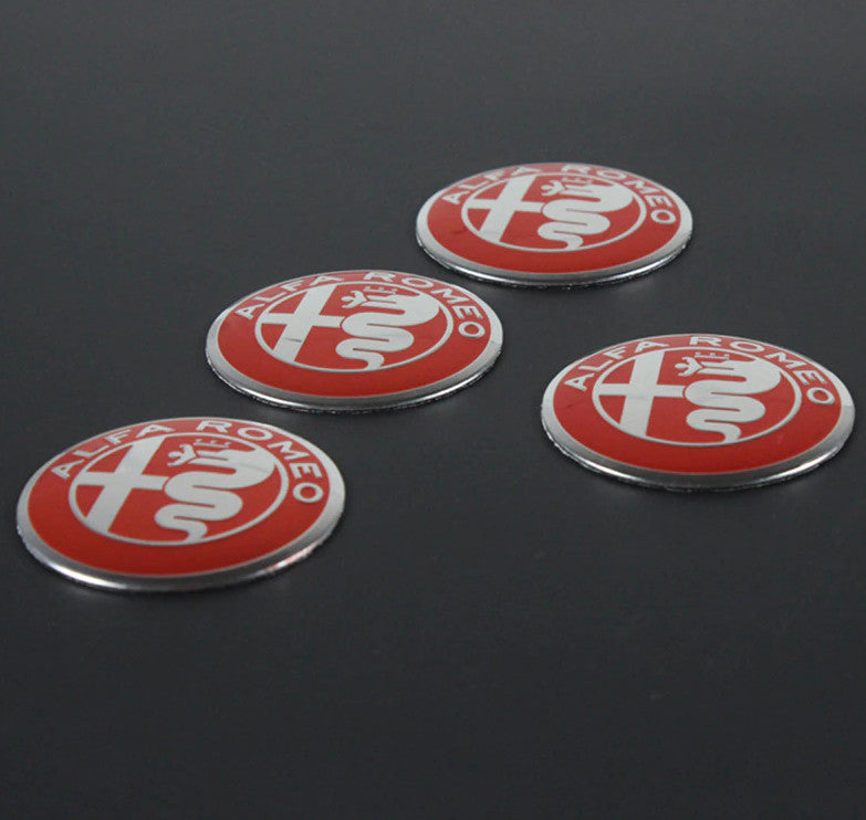 4-piece pack of 56mm for Alfa Romeo red wheel stickers, rim stickers, 147, 156, 159