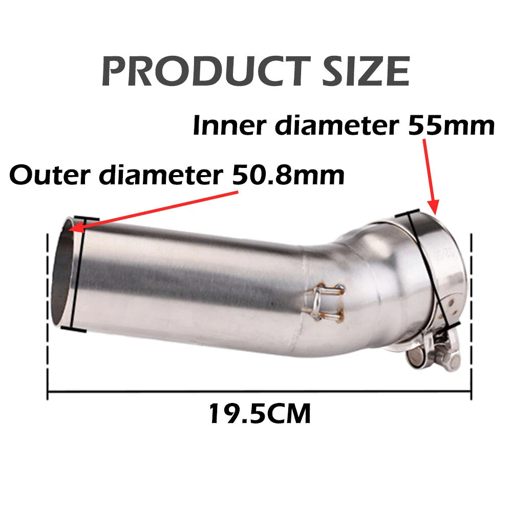 Middle Pipe Tube Exhaust Connector for Kawasaki ZX6R ZX636 2009-2020 Muffler