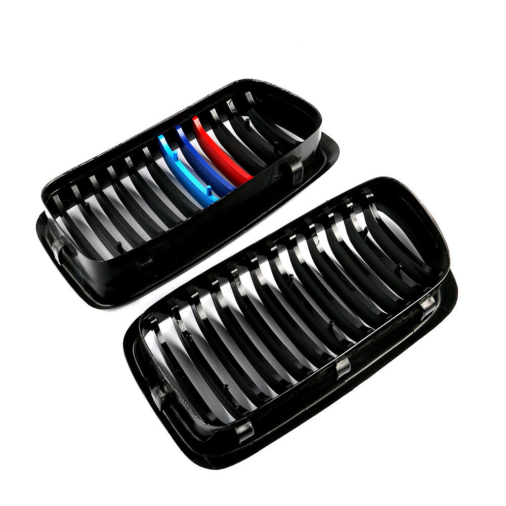 2x Front LH RH Glossy Black Kidney M Color Grille Fits For 740i 740iL 750iL