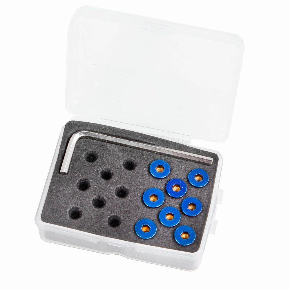 Roast Blue 8PCS Flat Head Steering Wheel Conical Screw Kit + Allen Key