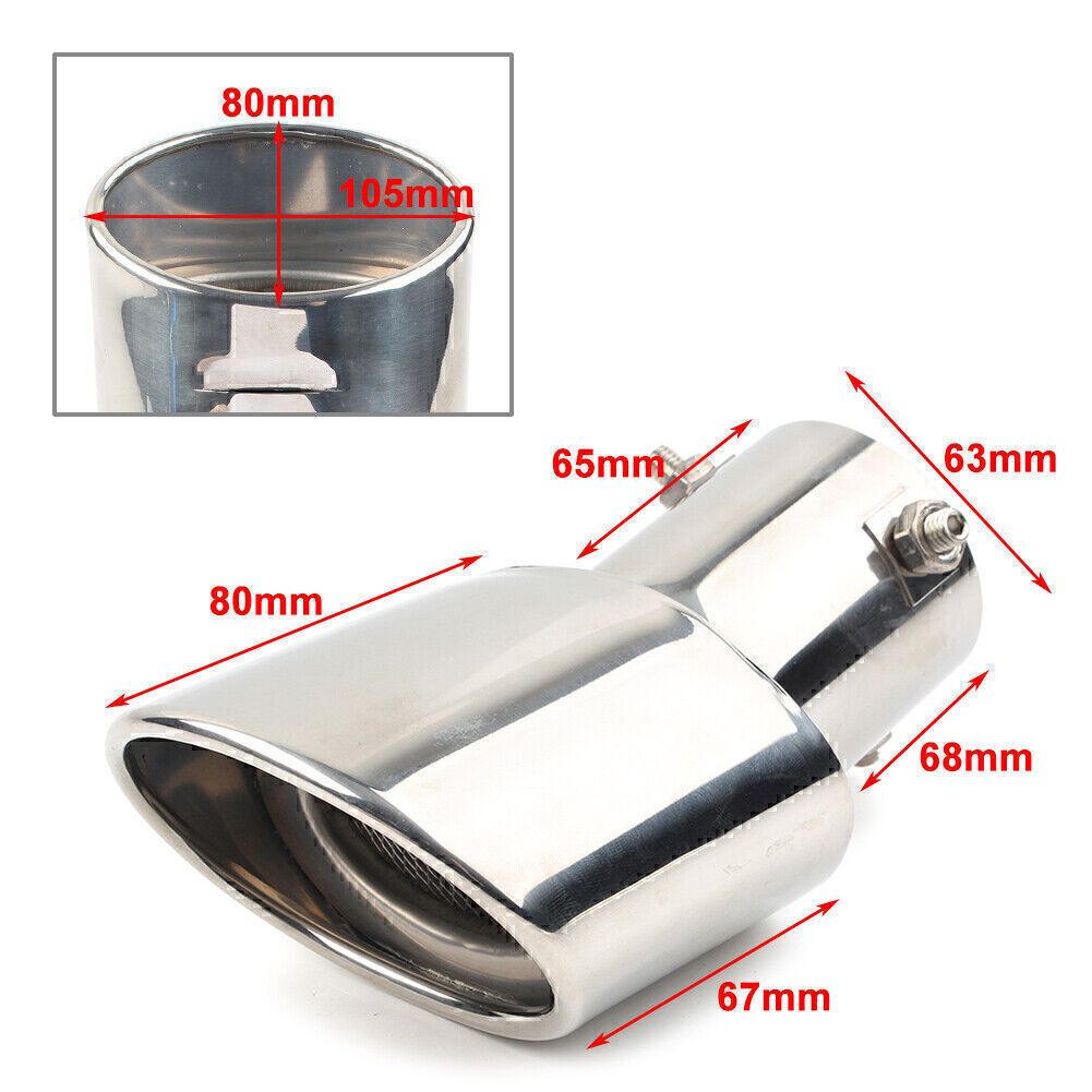 Car Stainless Steel Rear Exhaust Pipe Tail Muffler Tip Round Accessories Durable