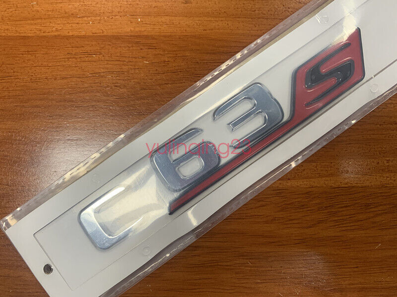 Chrome RED C63s Number Letters Emblem Badge Sticker for C63 AMG