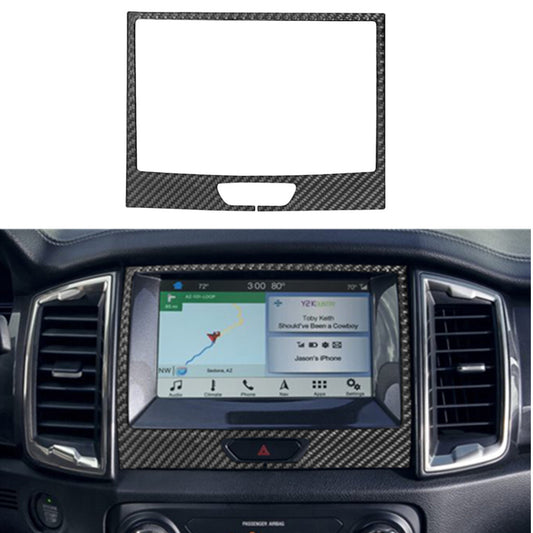Carbon Fiber Center Navigation LCD Frame Cover Trim for Ford Ranger 2019-2022